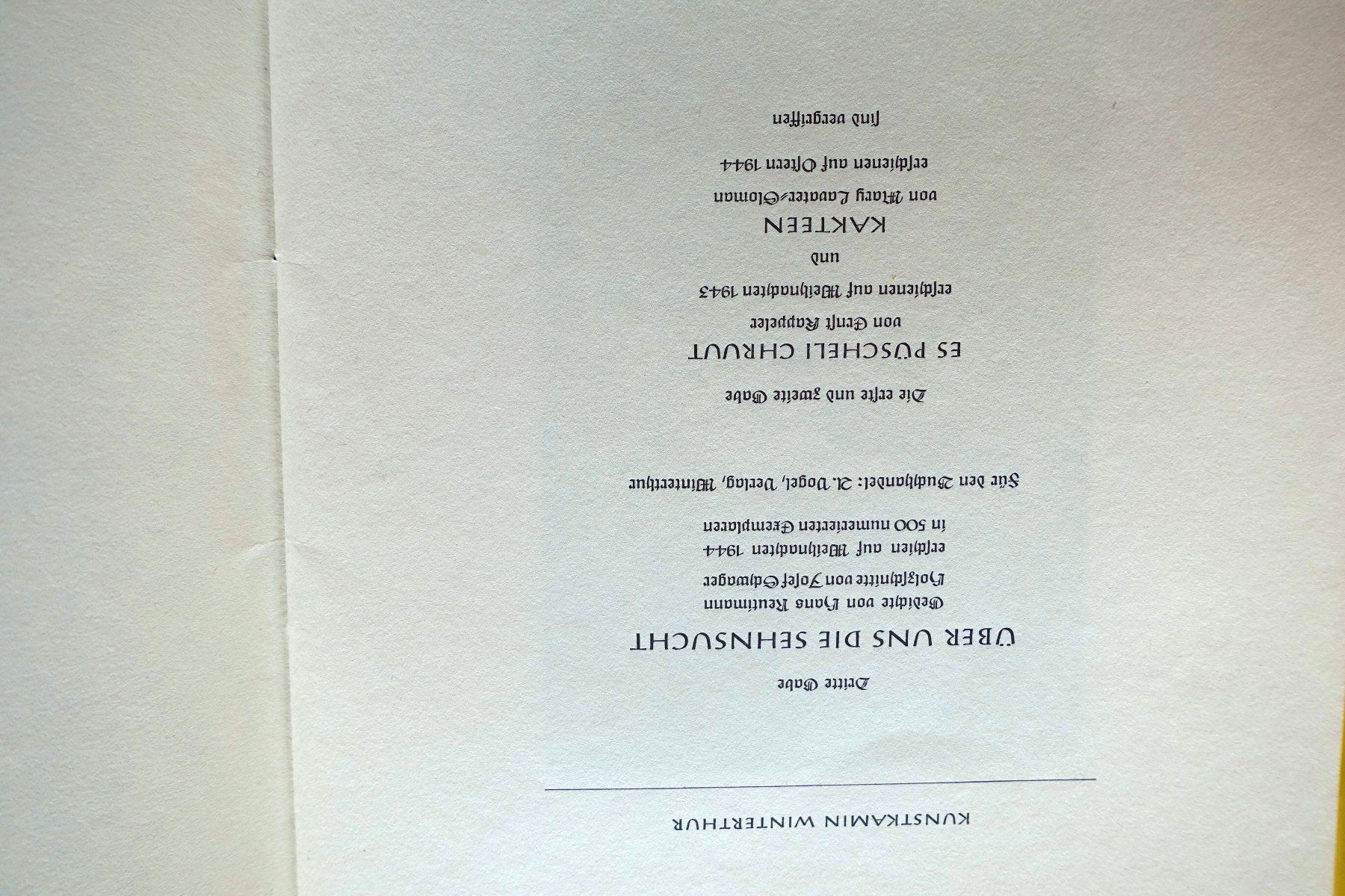 Libri: Über uns die Sehnsucht. – Usato da Gutenswil venduto da Optico 4
