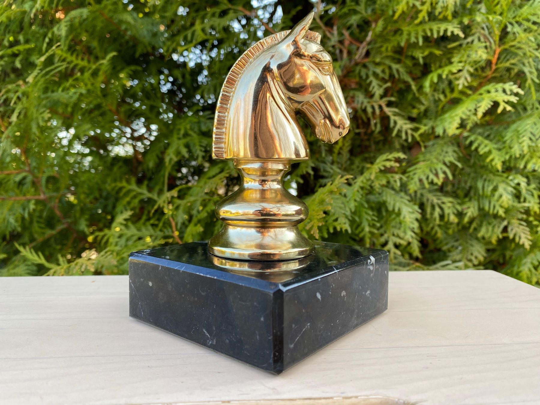 Statuette: schöne Schachfigur auf Marmorsockel – Usato da Feldbach venduto da Fea1