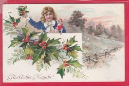 PRÄGEKARTE, GLÜCKLICHES NEUJAHR, 31.12.1907