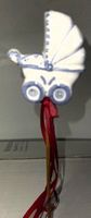 Taufgeschenk Kinderwagen-Stecker, blau, Handarbeit, Keramik