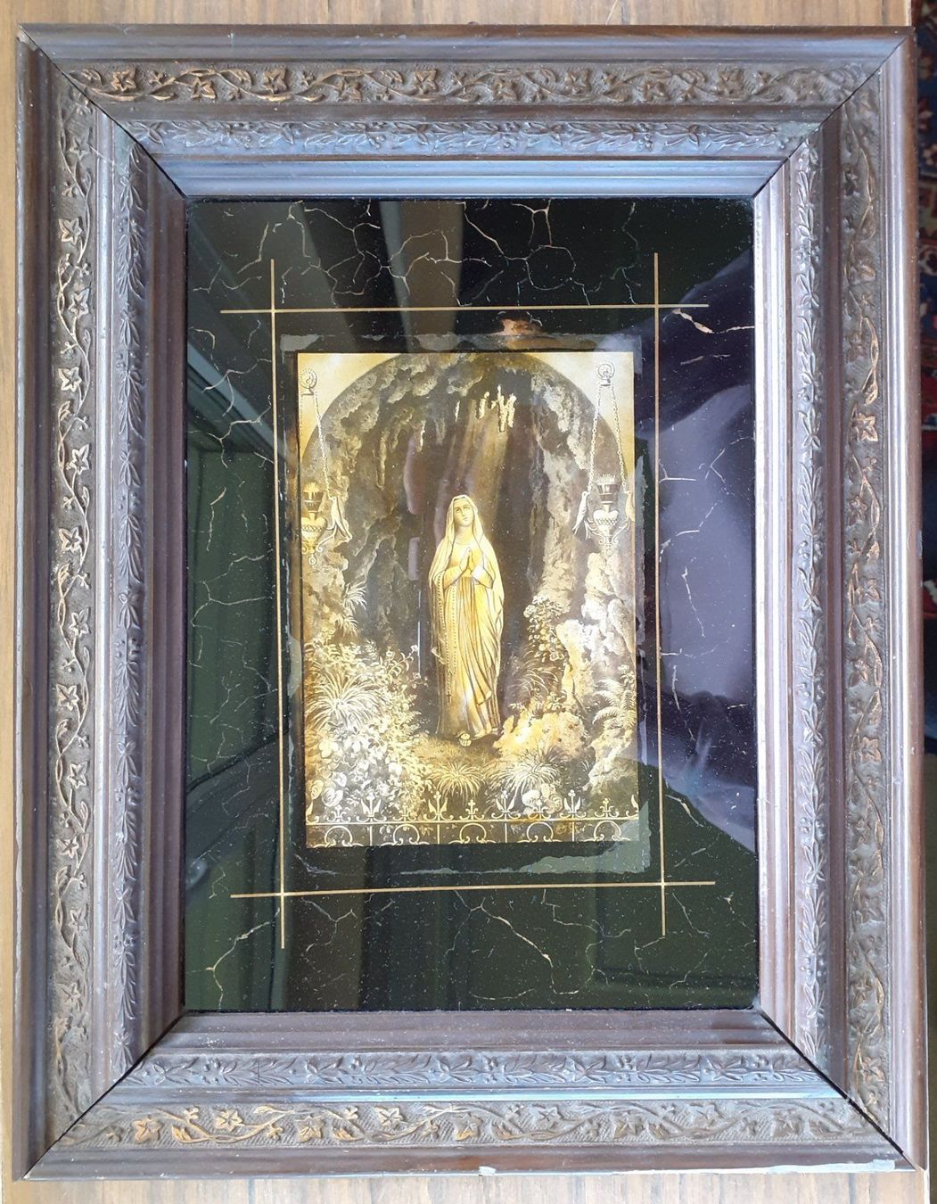 Gemälde: Hinterglasbild sakral Madonna antik – Gebraucht aus Mörschwil von antiksalon 6