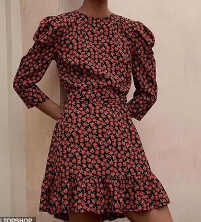 Topshop Kleid mit Blumenmuster, Grösse 40, wie neu!