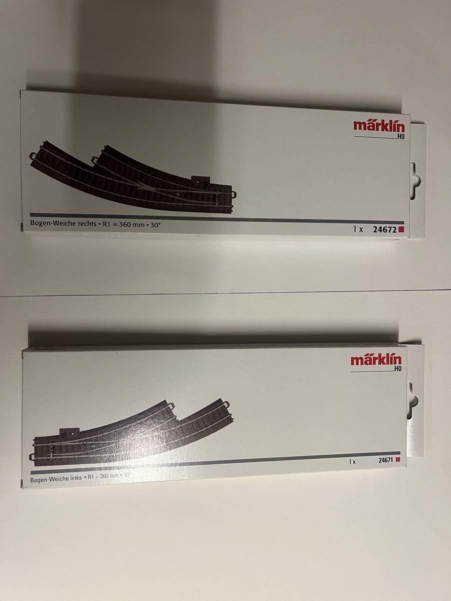 Märklin Modelleisenbahnen: Märklin HO Bogenweiche links und rechts  – Gebraucht aus Schliern b. Köniz von paki66