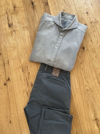 Eleventy Set, Men's Shirt & Chino, Size M & 31/30 👔👖