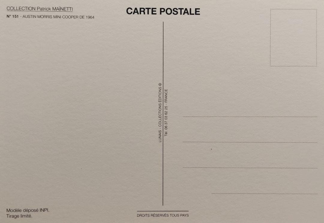Cartoline postali: AUSTIN MORRIS - Mini Cooper de 1964 – Nuovo (secondo la descrizione) da Delémont venduto da Domdom1 1