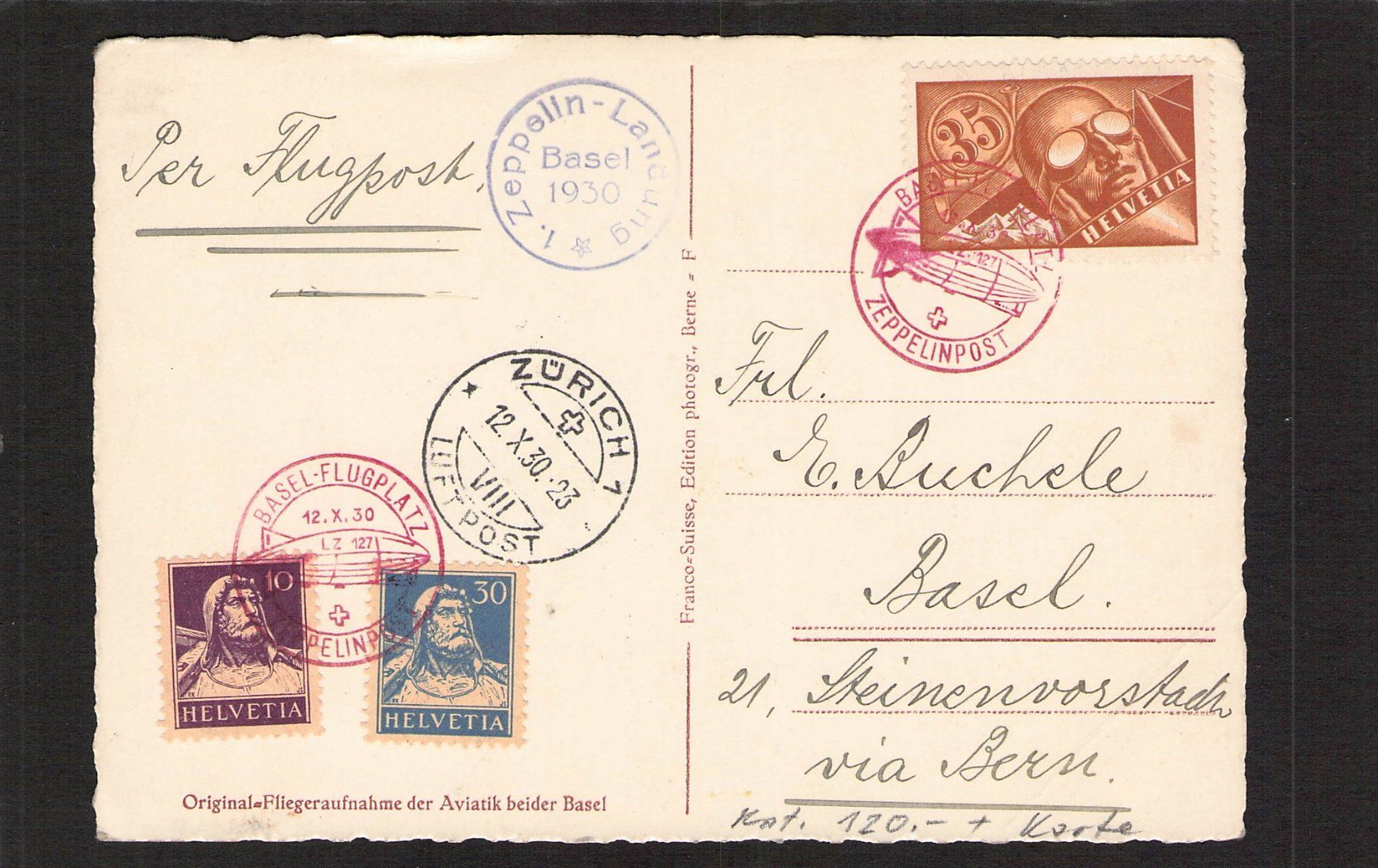 Alle Briefmarken: 1. Zeppelin Landung   Basel , 12.X.1930 – Gebraucht aus Reichenburg von Pipo-67