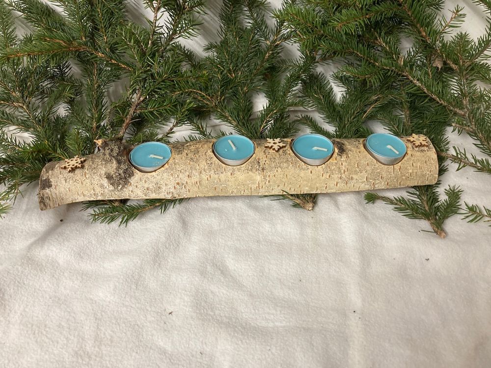 Advents Kranz Baumstamm mit Teelichter Birke (Gebraucht) in Naters für ...