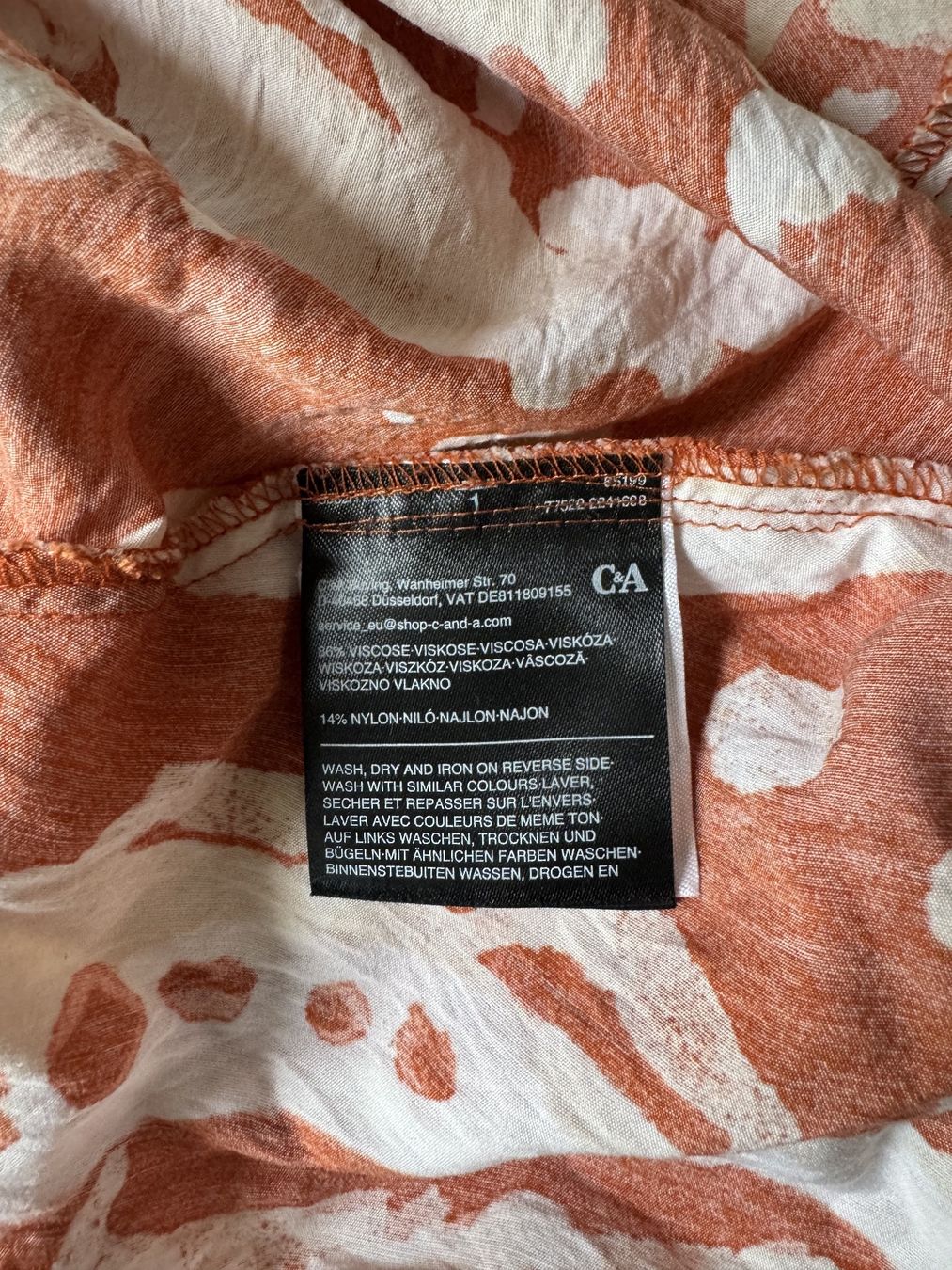 C&A Gonne: C&A Midirock rost/creme Print Gr. 46 – Usato da Walchwil venduto da QLD 4