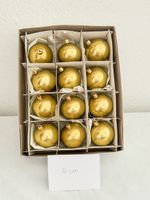 Goldene Weihnachtskugeln von Globus, 12 Stk, 6 cm - Festlich