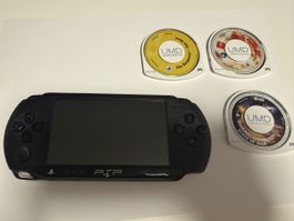 Sony PSP E1004 mit 3 UMDs guter Zustand