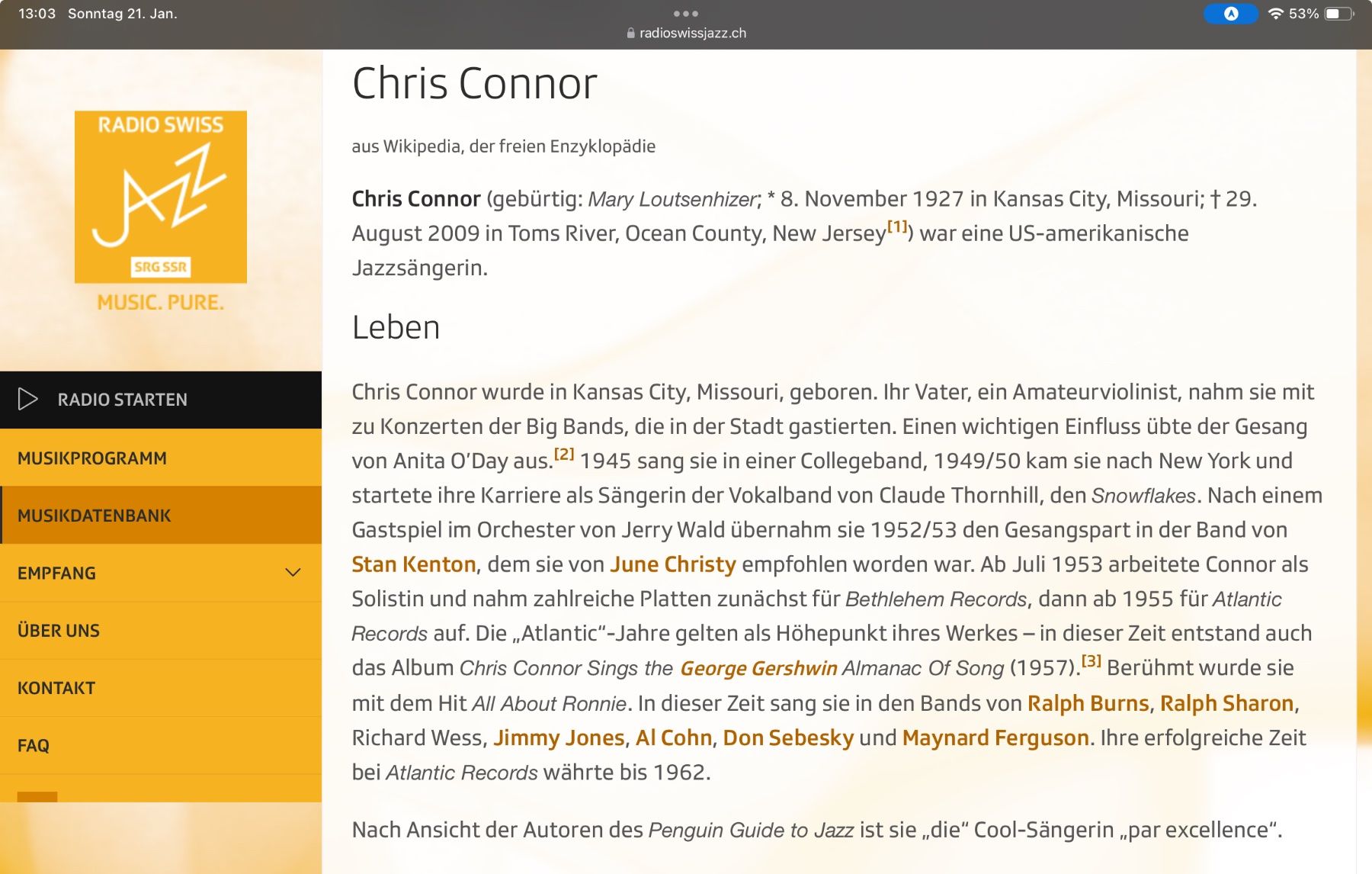 CD: Chris Connor – Usato da Herisau venduto da eri_2tb5 3