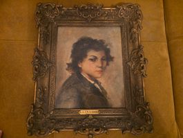 Oelbild A. Querel Portrat mit Rahmen gebraucht