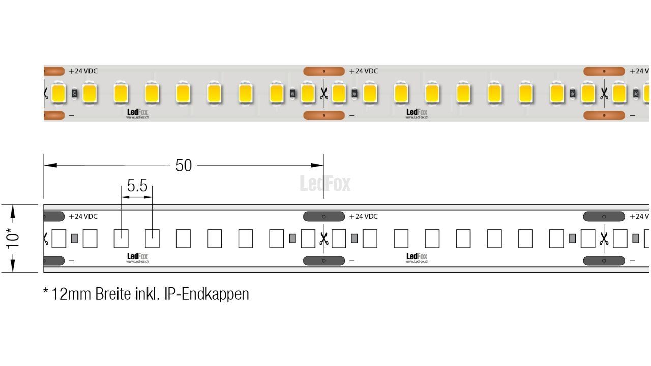 Ghirlande e barre luminose: LED Streifen | 180LED/m | 3000K | 24V | IP67 | 1.2m – Nuovo (secondo la descrizione) da Reinach BL venduto da LedFox 1