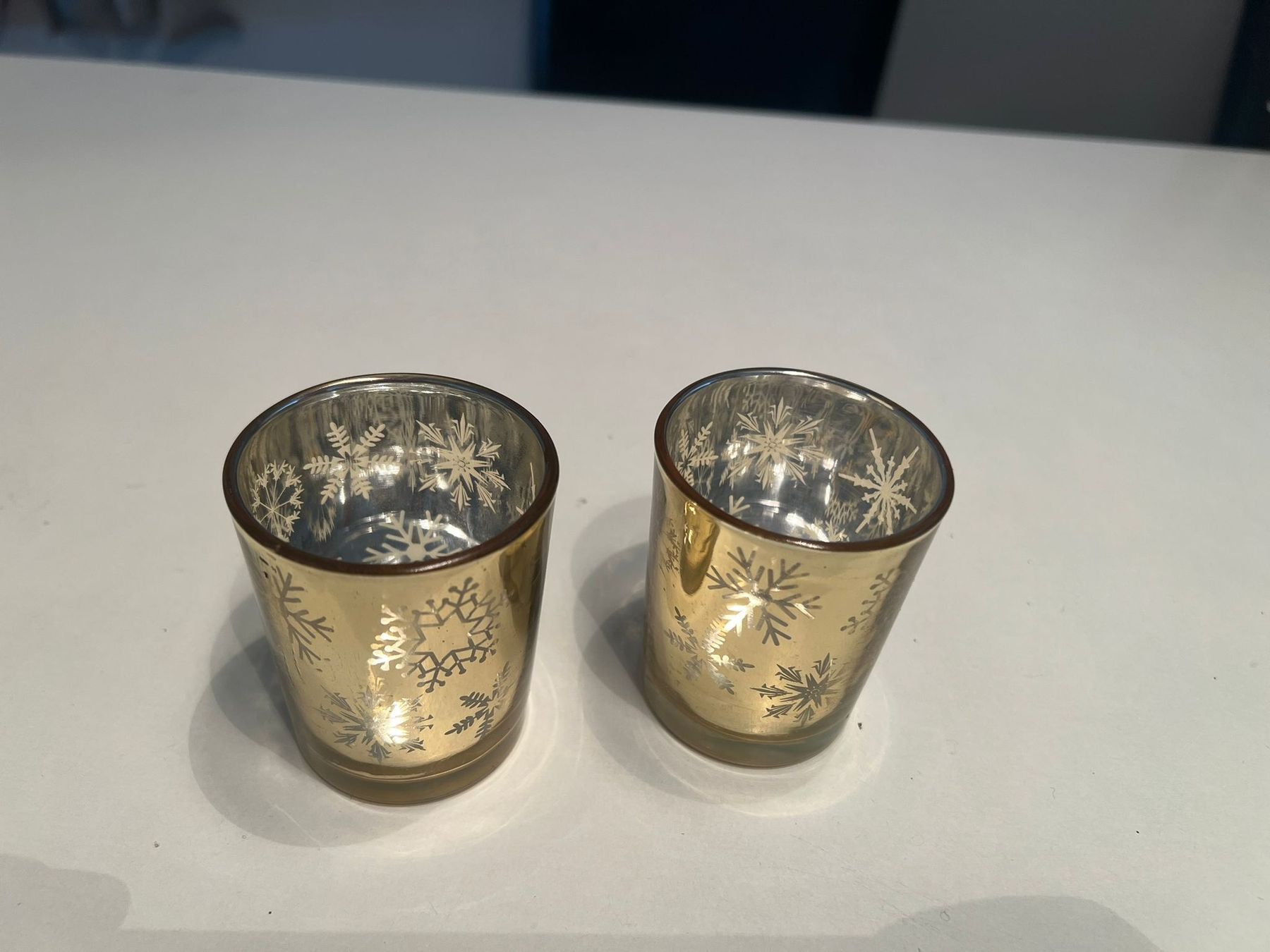 Portacandele: 2 x Teelichthalter gold – Usato da Egg b. Zürich venduto da Brocki_Insel_Egg 1