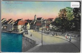 Rheinfelden - Rheinbrücke - animee belebt - Litho