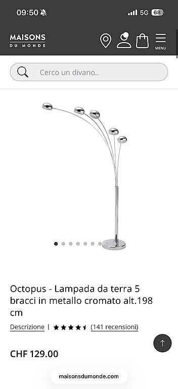 Lampade: Lampada a stelo argento, maison du monde – Usato da Muralto venduto da tes_s78j