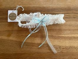 Strumpfband weiss mit Swarovski Stein Gr. XS-M - 230524