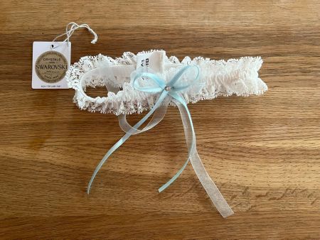 Strumpfband weiss mit Swarovski Stein Gr. XS-M - 230524