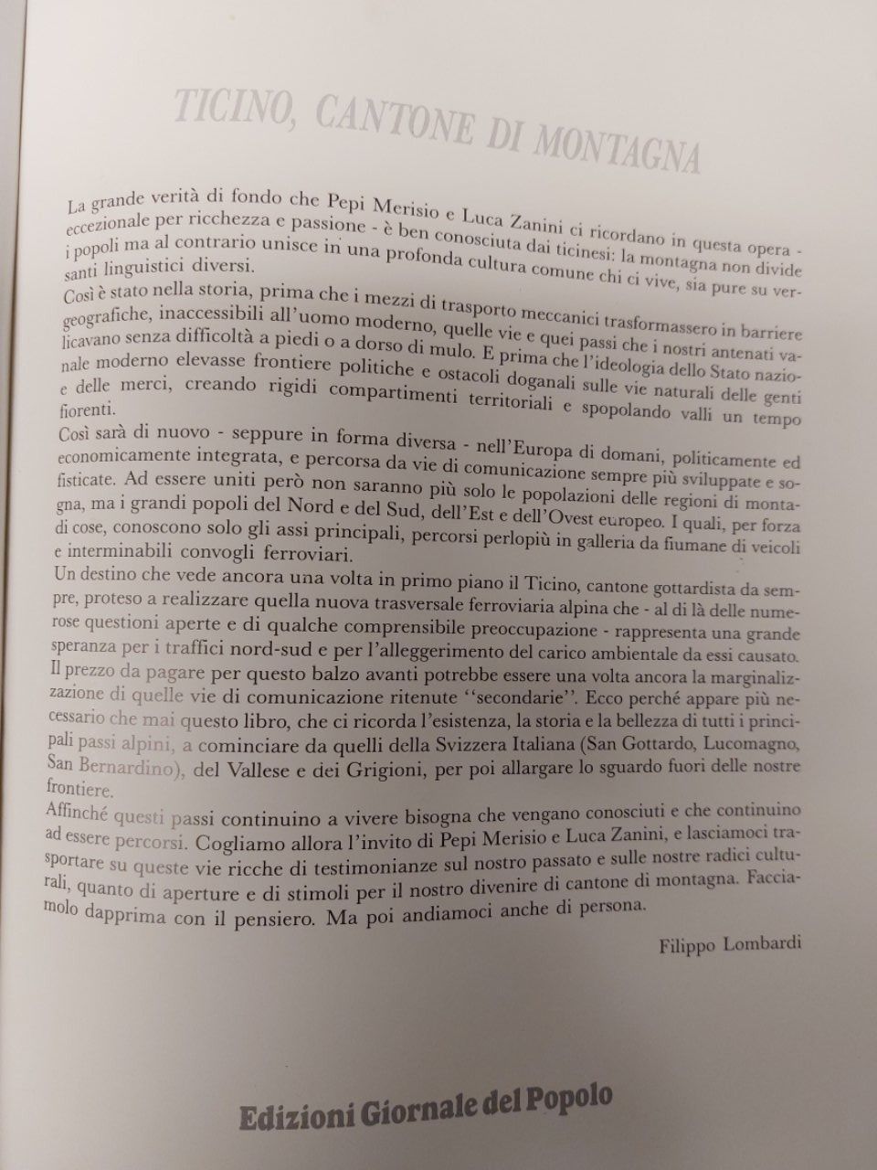 Libri: LA MONTAGNA CHE UNISCE. – Usato da Pambio Noranco venduto da Pol69 1