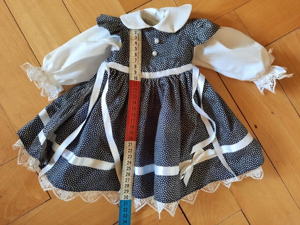 Robe Ancienne Pour Poupée De Collection - Vêtement Poupée Vintage