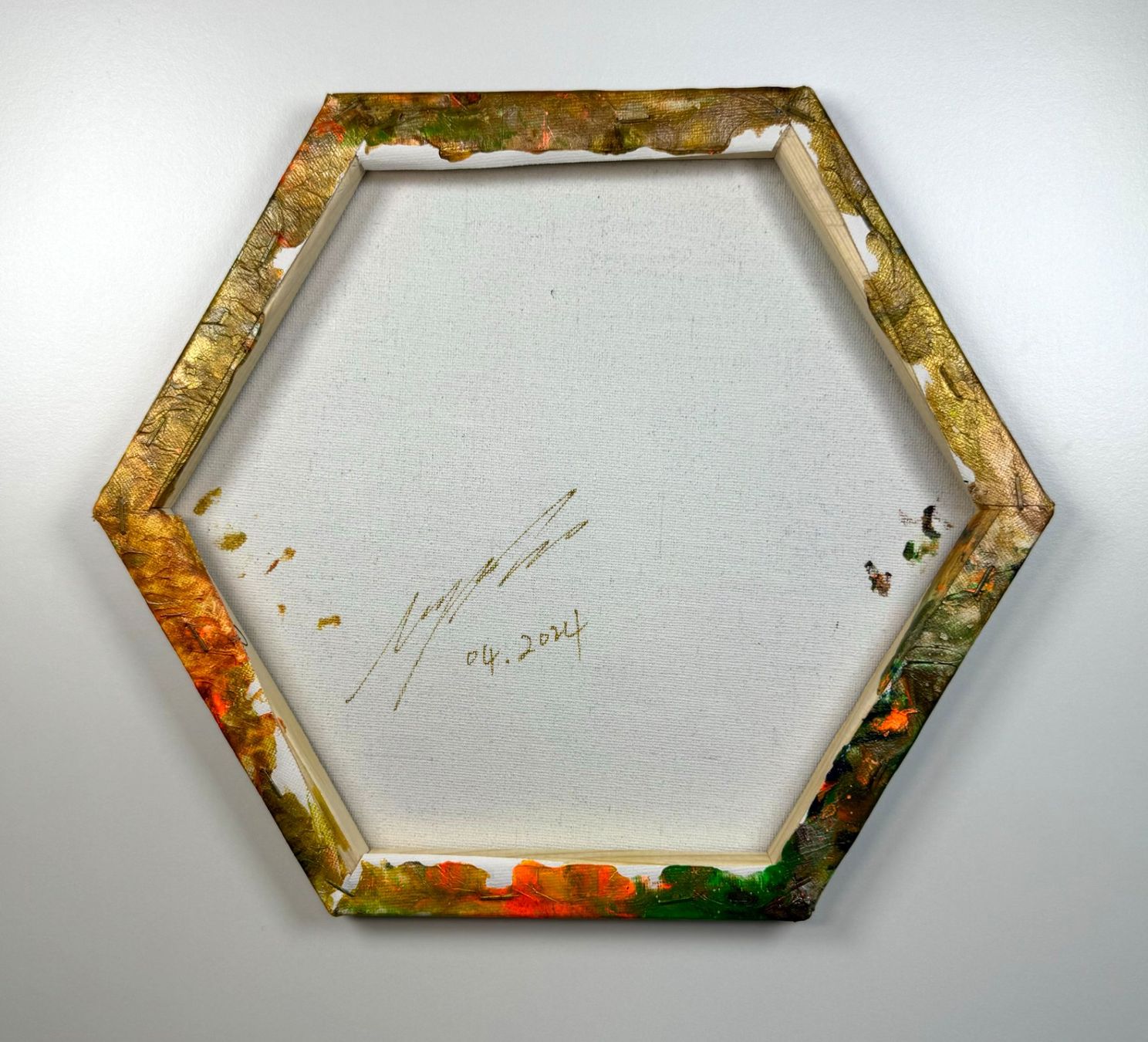 Dipinti: Acryl-Flüssigmalerei, Sechseck – Usato da Schlieren venduto da MayaSheng1983 2