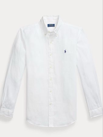 Camicia Polo Ralph Lauren lino bianca taglia S nuova