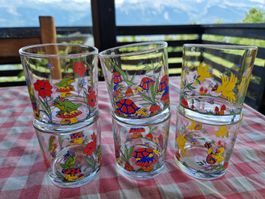 6 Verres Vintage Cerve- Italie - animaux 50cl