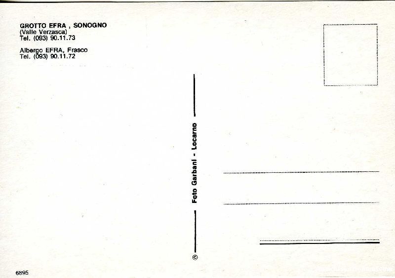 Cartoline postali: Sonogno Grotto Efra Valle Verzasca c1960 – Usato da Emmenbrücke venduto da teestube 1