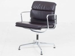 Vitra EA 207 Soft Pad Bürostuhl von Eames Leder Aubergine