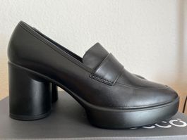 Damen Loafer Ecco Leder Absatz Gr 40/Ecco cuir loafer talon