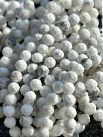 Strang echte facettierte Howlite Kugeln 1,5 mm