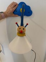 Kinder-Wandlampe, Pastorini, blau, Schirm weiss, verstellbar