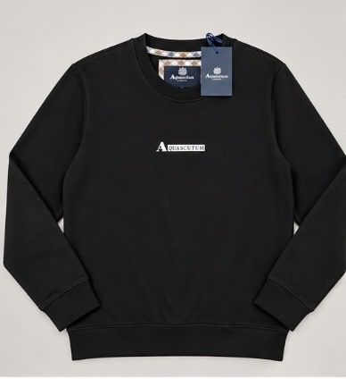 Aquascutum Round Neck Crew Sweatshirt  Schwarz  Größe L 