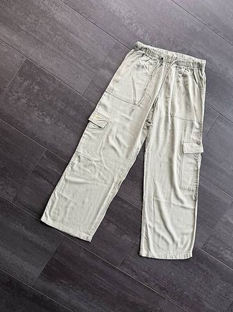 H&M - Leinenhose - hellgrün / olive - XS - Herbst - Damen