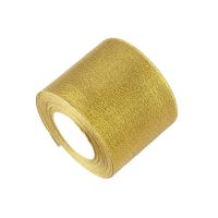 Glitzer Geschenkband / Dekoband Organza 4 cm Gold - 22 m