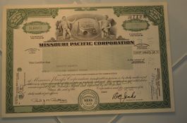 Aktie Missouri Pacific Corporation No- SL 40913