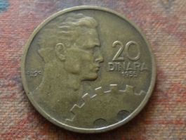 YOUGOSLAVIE  20  Dinara  1955