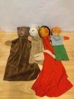 Lot de 4 marionnettes artisanales anciennes