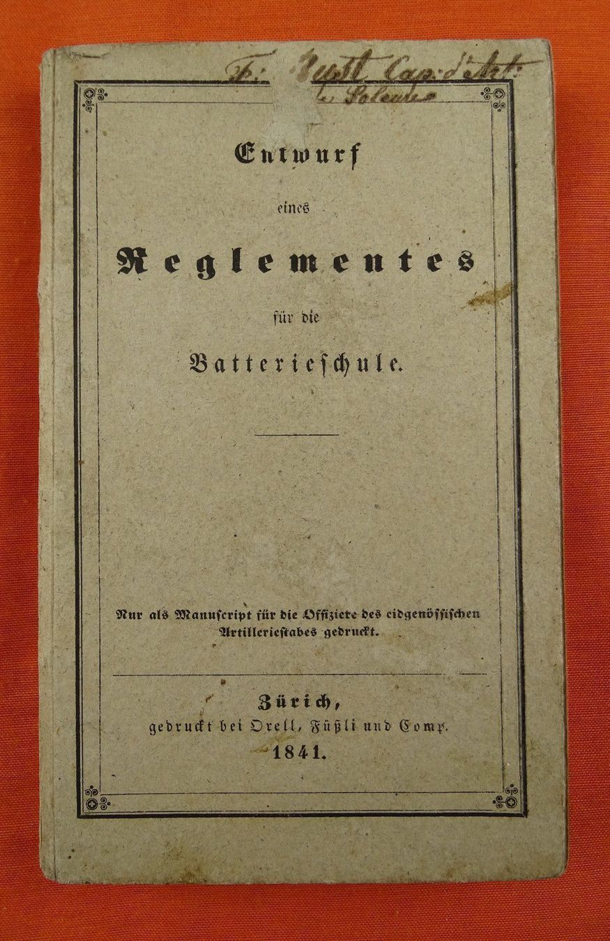 Libri: REGLEMENT BATTERIESCHULE, 1841, ENTWURF – Usato da Grüningen venduto da Kartensammler