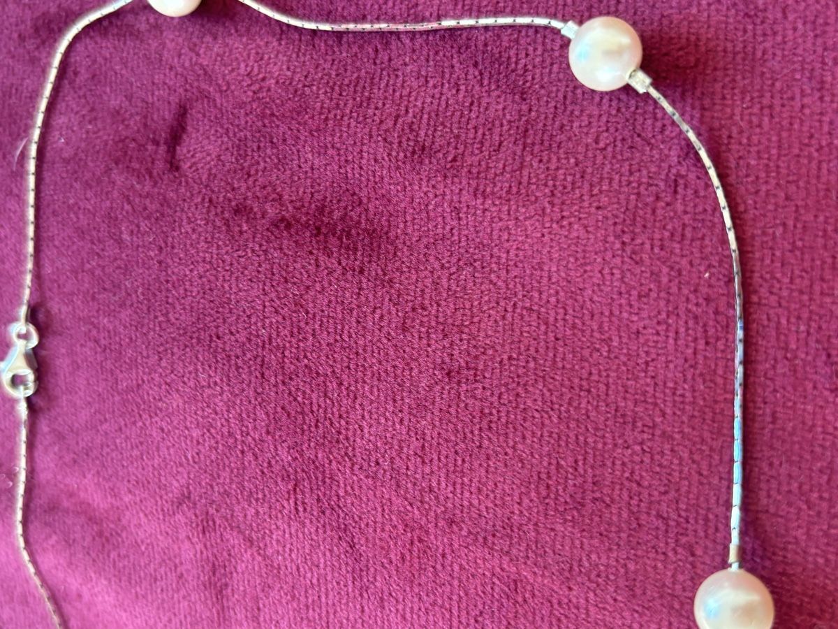 Catenine: Elegante Silberhalskette mit Perlen – Usato da Jonen venduto da nomzeif 1