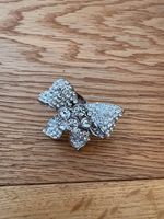 Eleganter Ring Schleife mit Strass, Silberfarben