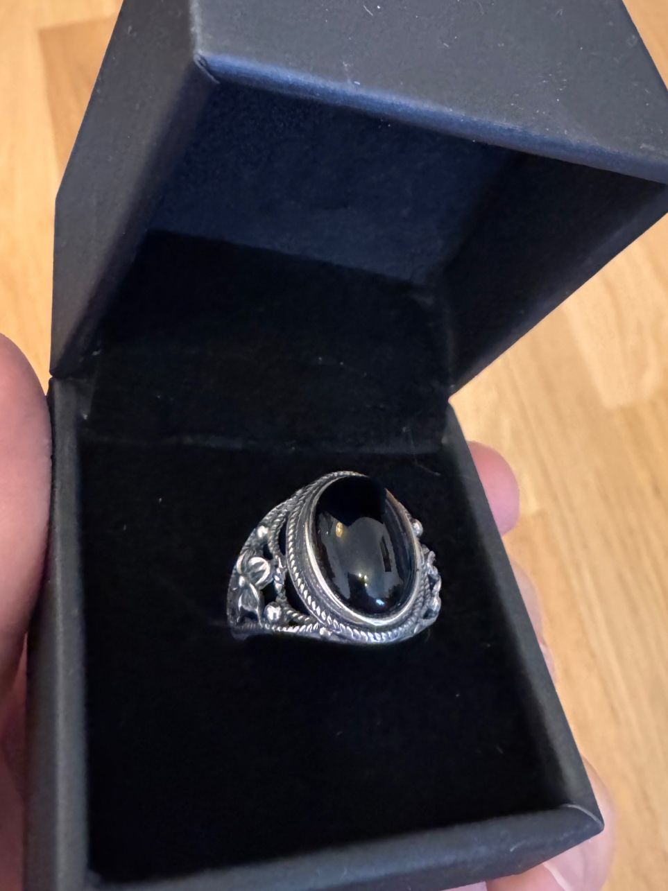 Anelli: vintage Silberring Onyx Grössenverstellbar – Usato da Zürich venduto da hanna1990 4