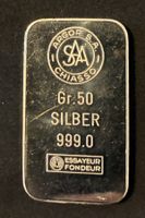 50g Argor 999er Silberbarre