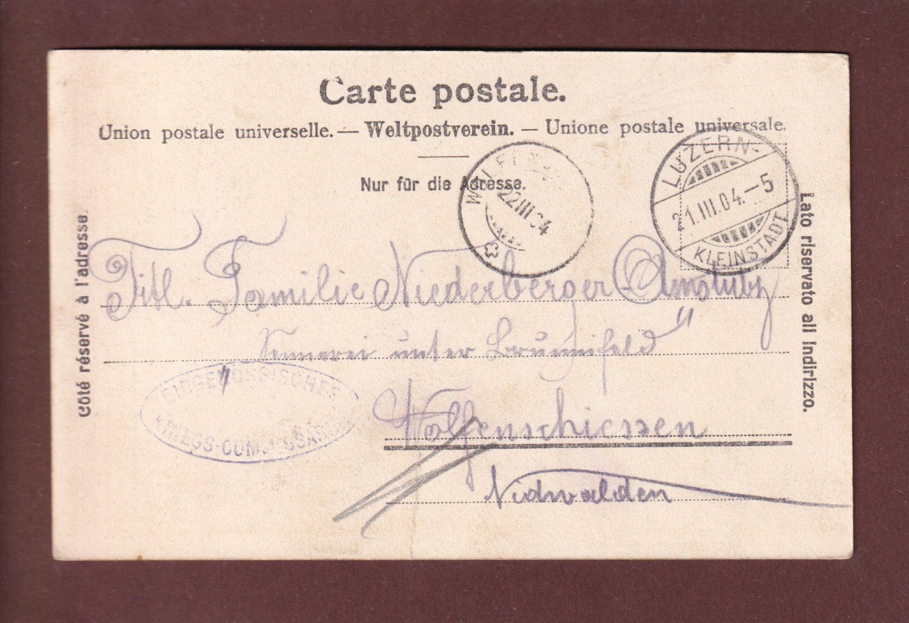 Ansichtskarten: MILITAIRE - Frontpatrouille am Gegner - 1904 – Gebraucht aus Pully von nicecards 1