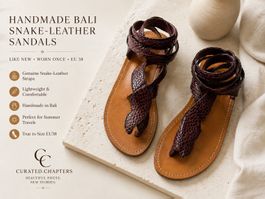 Handmade Bali Snake-Leather Ankle Wrap Sandals EU38