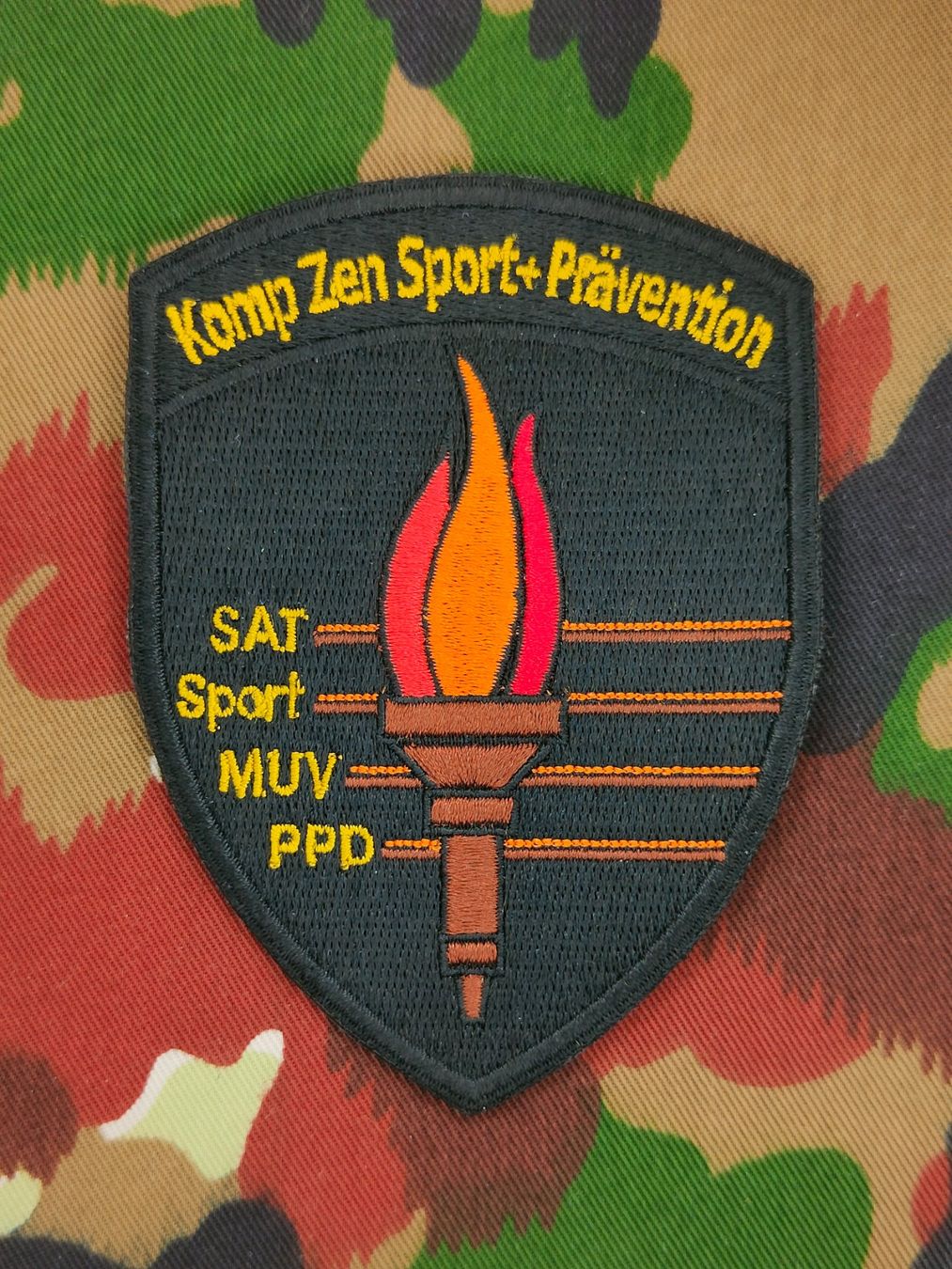 Schweizer Armee Placchette & Badge: Verbandsabzeichen Komp Zen Sport + Prävention – Usato da Bauma venduto da SwissMilitaria