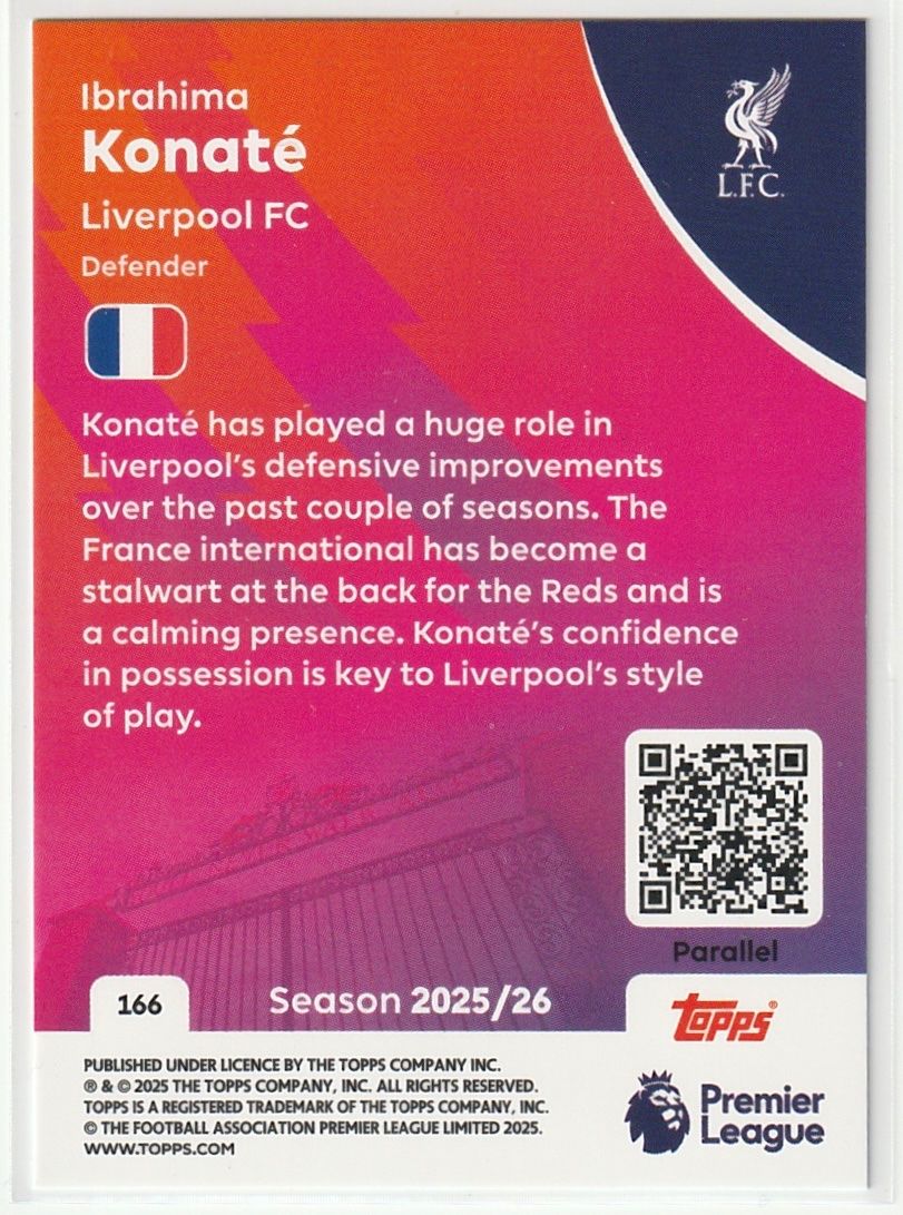 Topps Carte collezionabili: 2026 Topps Premier League Ibrahima Konaté Blue Parallel – Nuovo (secondo la descrizione) da Biel/Bienne venduto da historian-198 1