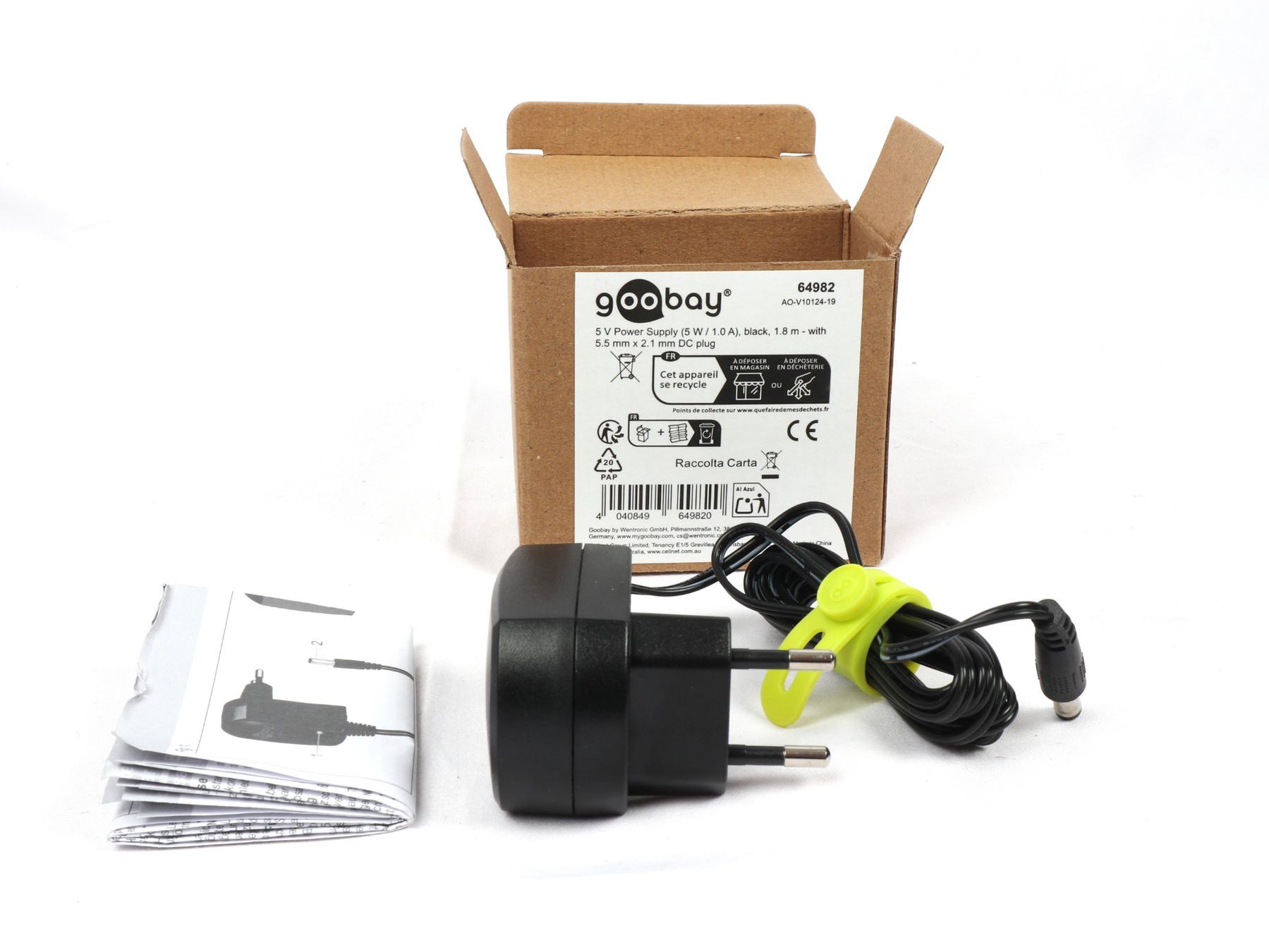 Alimentazione elettrica: GOOBAY 5V  DC Power Supply schwarz 1.8m – Nuovo e nell'imballaggio originale da Steinen venduto da Restwert_Steinen