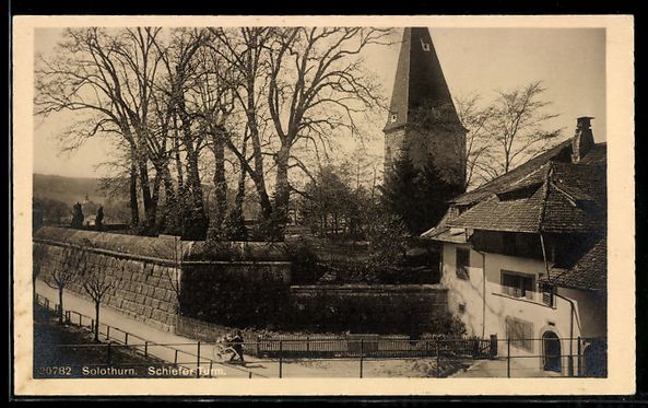Cartoline postali: AK Solothurn, Schiefer Turm – Usato da Berlin venduto da bartko-reher