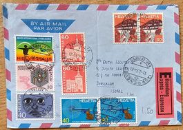 Lettre Exprès Genève - Jerusalem, 1974